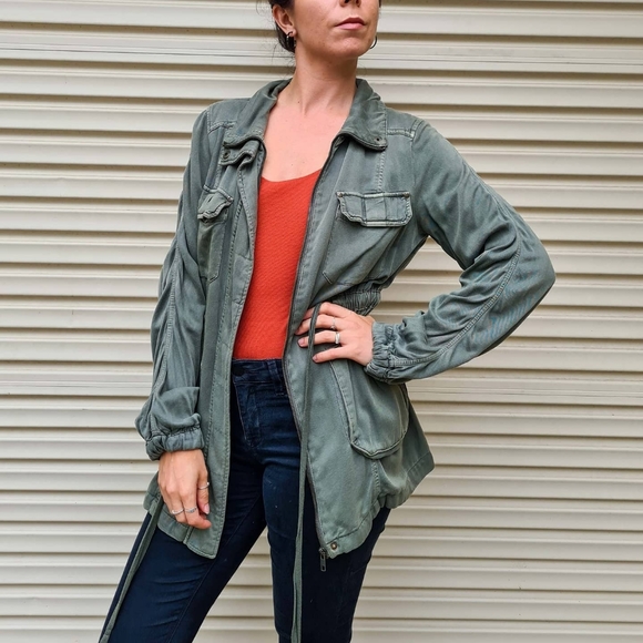 Portman's military style zip up jacket, army green - Picture 5 of 9